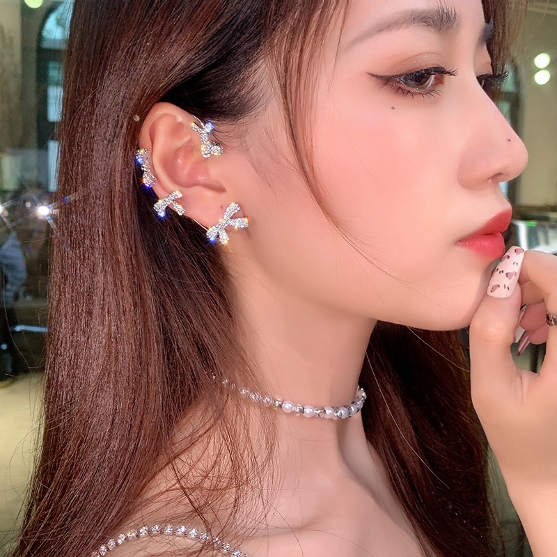 Bông tai Hishop tùy chọn kiểu dáng đính đá lấp lánh thời trang