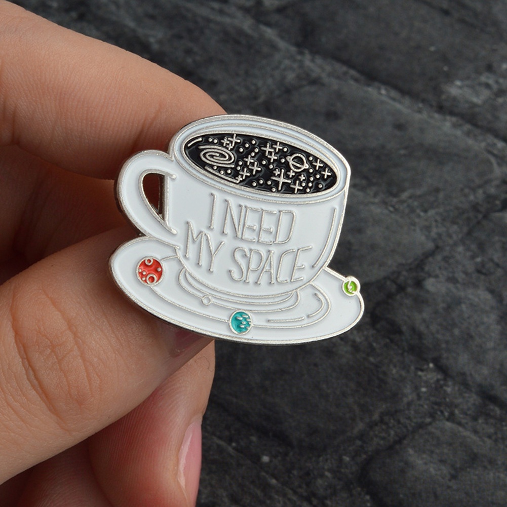 Ghim cài áo kim loại tạo hình tách cà phê thời trang Unisex