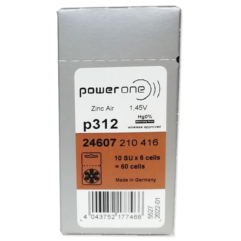 Pin máy trợ thính Power one P312 A312 PR41 zine Đức