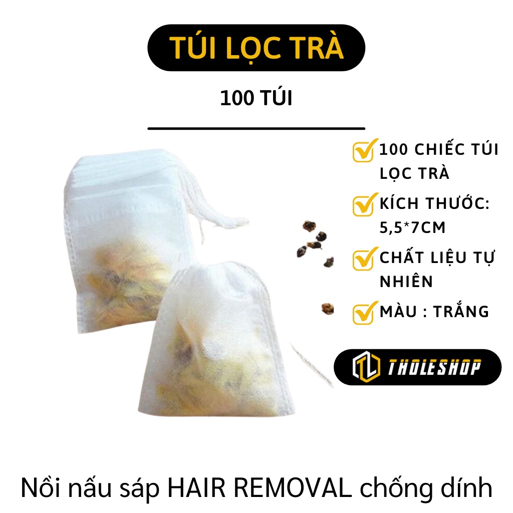 Túi Lọc Trà - Combo 100 Túi Lọc Đựng Trà, Cà Phê, Gia Vị Bằng Vải Không Dệt Có Dây Rút 7393