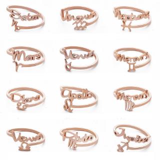 Nhẫn nữ thiết kế 12 cung hoàng đạo độc đáo mới lạ dạng hở có thể điều chỉnh được kích cỡ