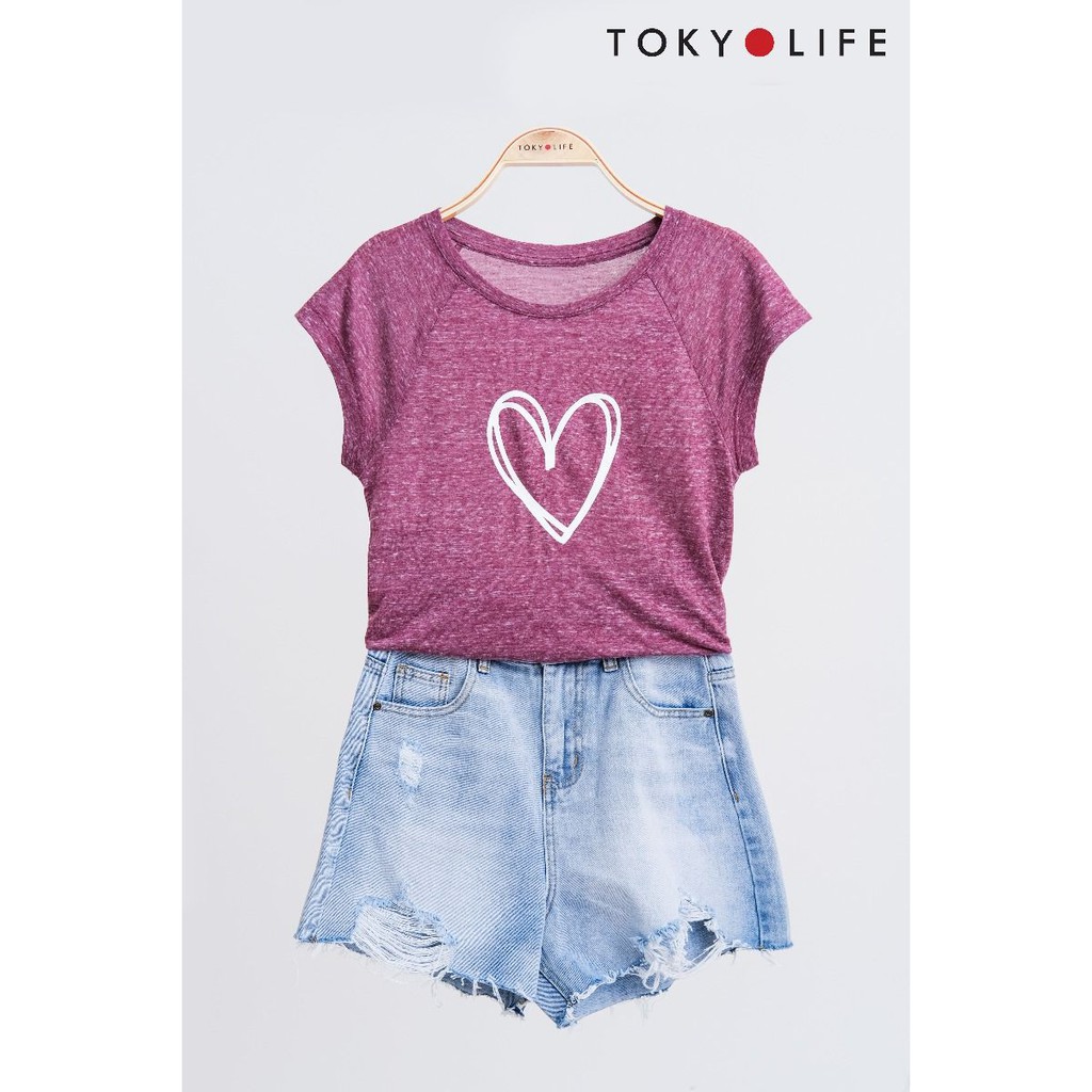 Áo T-Shirt Nữ TOKYOLIFE cổ tròn dáng suông I9TSH026G