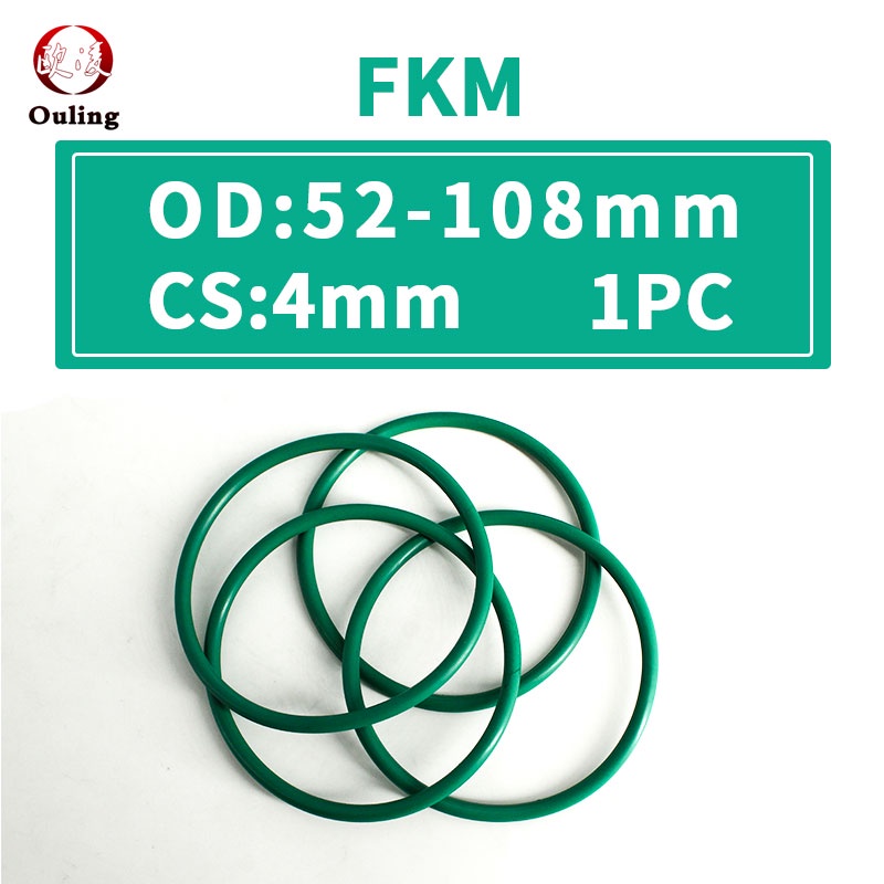 1 Vòng Đệm Cao Su Hình Chữ O Màu Xanh Lá 4mm OD52 / 55 / 58 / 60 / 65 / 66 / 68 / 70 / 75 / 80 / 85 / 108 * 4mm, Và Kháng Nhiệt Độ Cao