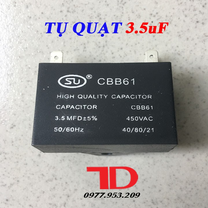 Tụ Quạt 3.5uF, Tụ điện dùng cho quạt máy điều hòa