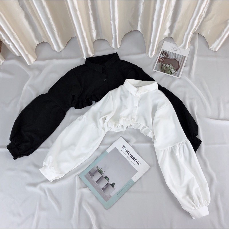 Áo sơ mi croptop khoác