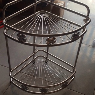 Kệ góc 2tầng inox 201 /24-33-38cm