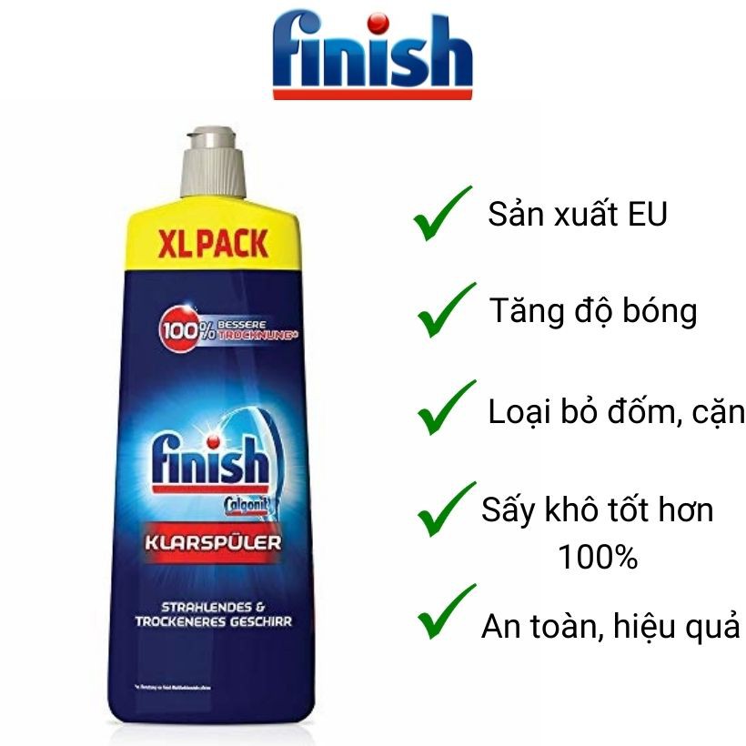 Nước làm bóng máy rửa bát Finish 750ml, dầu bóng Finish. Sản xuất Châu Âu