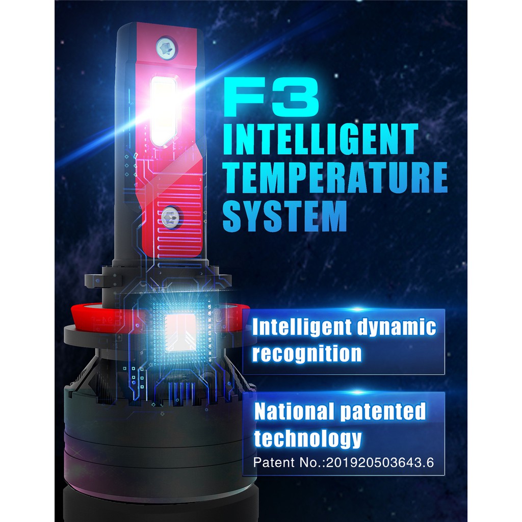 Set 2 đèn pha LED H4 9003 H7 H8 H9 H11 9005 9006 HB3/4 9012 HIR2 G-XP 90W 10000LM F3 cho xe ô tô