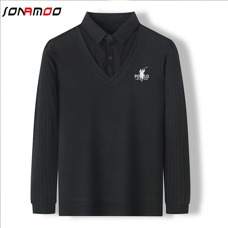 Áo polo Cotton Dài Tay Thời Trang Công Sở Cho Nam 5 Màu Lựa Chọn