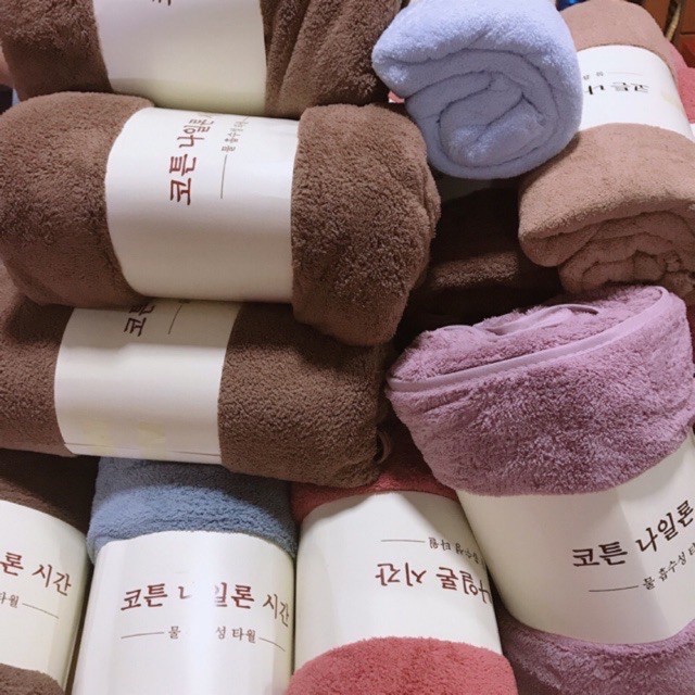 Khăn tắm Hàn Quốc (70x1m4) Siêu Thấm, siêu bền, chất bông mềm mịn (chọn màu)