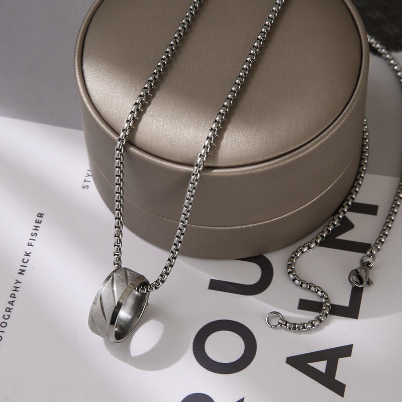 Vòng cổ bằng thép titan thiết kế đơn giản phong cách hip hop cho nam và nữ