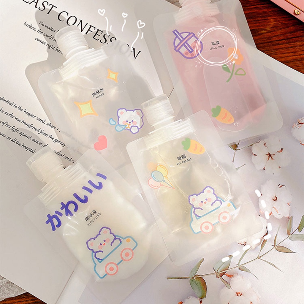 Túi trong mờ đựng lotion dầu gội Túi Bóp Mini Trong Suốt Đựng Mỹ Phẩm Du Lịch 30/50/100Ml