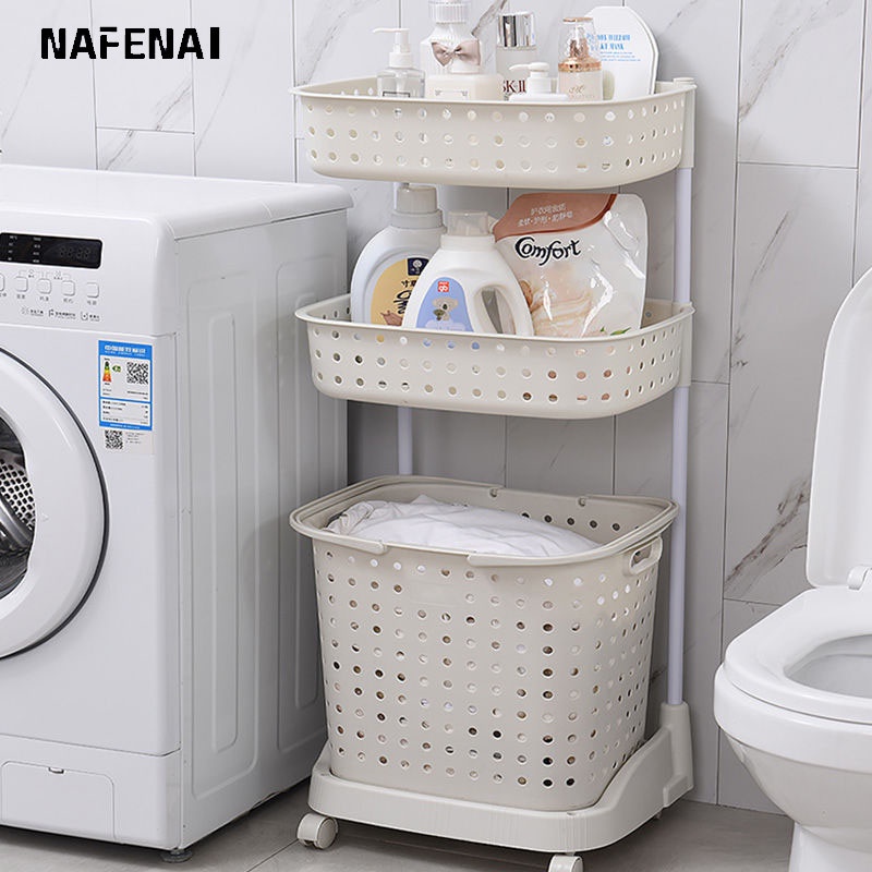 Giỏ NAFENAI bằng nhựa đựng quần áo bẩn tiện lợi cho gia đình