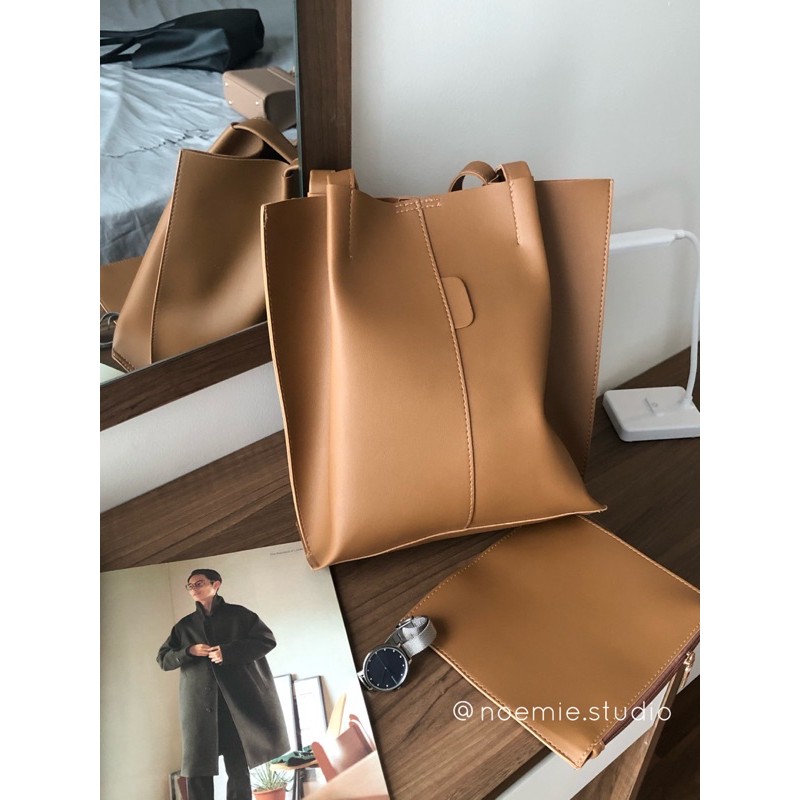Túi tote basic da mềm kèm ví nhỏ