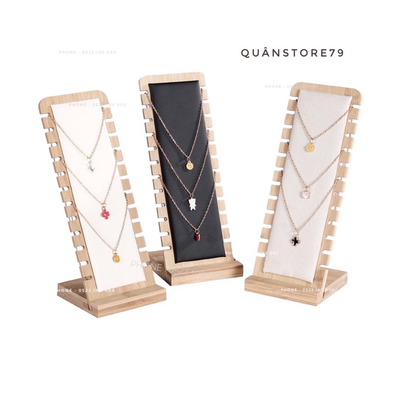 Giá treo dây chuyền gỗ sang trọng