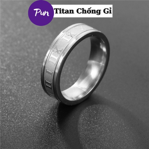 Nhẫn Titan nam nữ unisex họa tiết số la mã,Nhẫn nam nữ hot không rỉ - Nhẫn La Mã