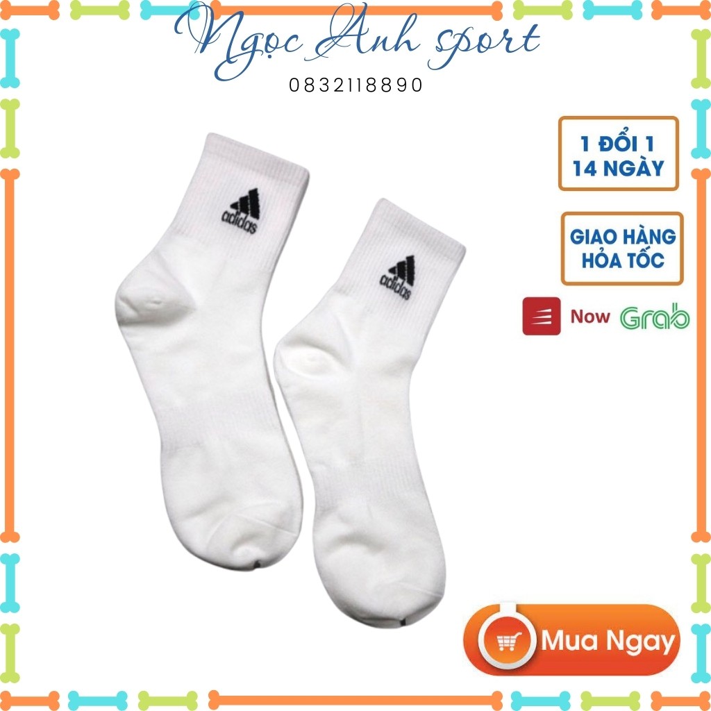 Tất/ vớ thể thao cổ trung adidas-vớ nam cổ ngắn chất lieu coton