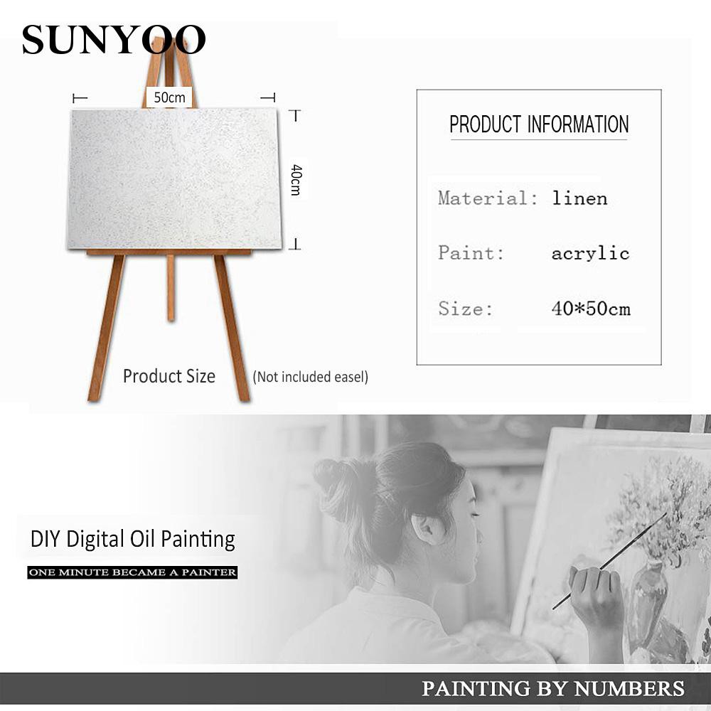 sunyoo Paint by Numbers Kit 40 x 50cm DIY Oil Painting For Home Decoration  Charming Flowers Without Frame Reliable