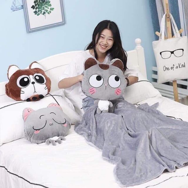 Set gối mền 2in1 hình thú.