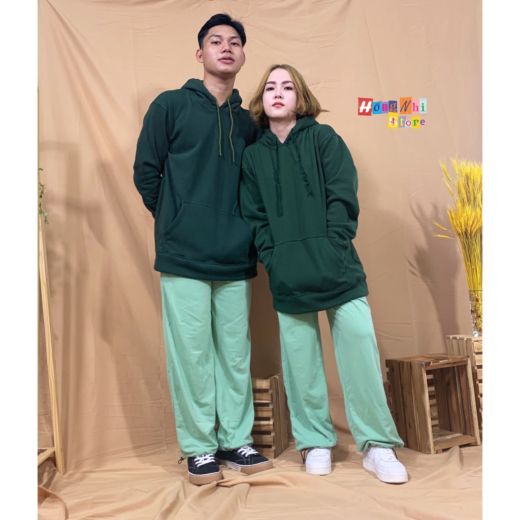 Áo Khoác Hoodie Trơn Ulzzang Unisex Màu Xanh Riêu Chất Nỉ Bông Cao Cấp Dáng Rộng Nam Nữ - MM