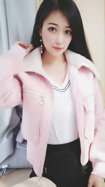 Áo da lộn lông cừu xinh