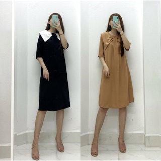 Váy nơ cổ dáng suông