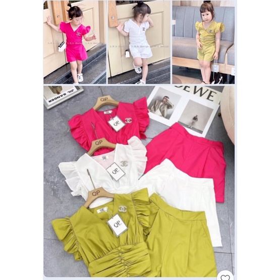 Bộ thô bèo Cha  cực xinh và chảnh cho bé gái - BTBC