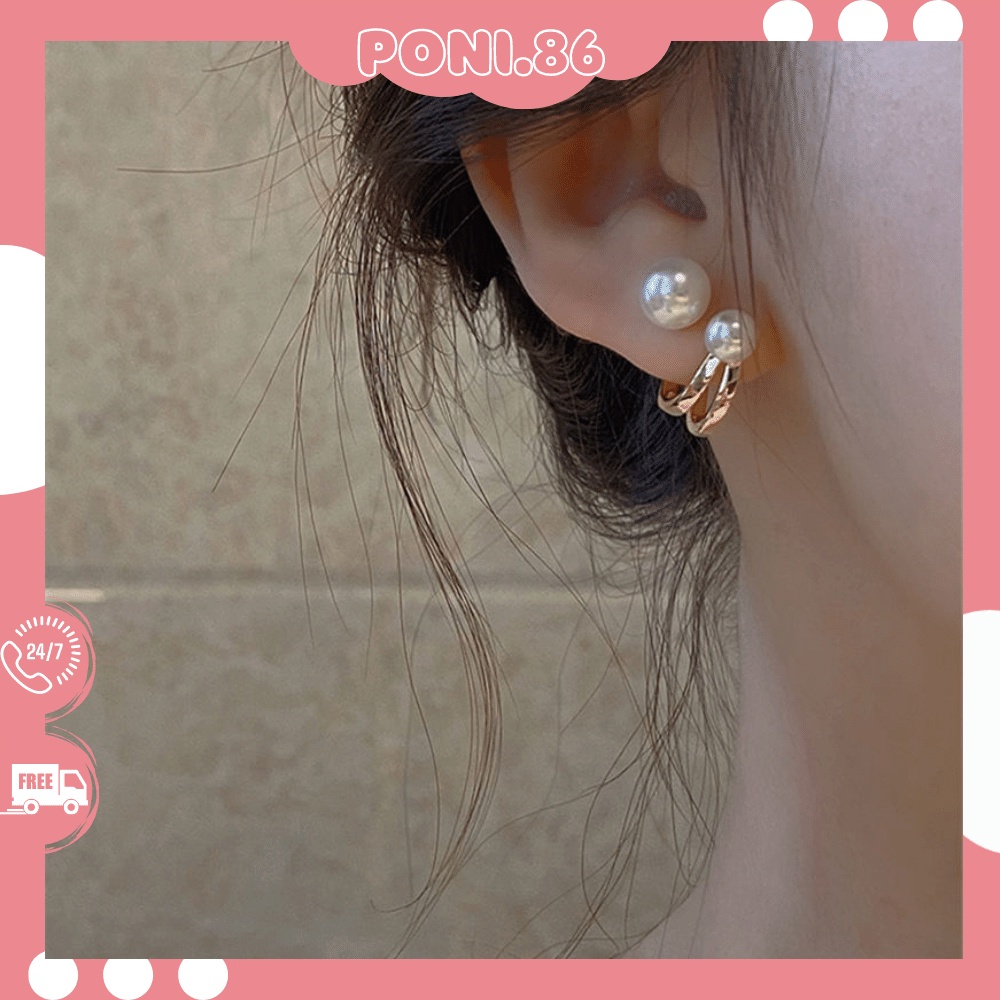 Hoa tai bông tai đính ngọc dạng vòng xoắn phong cách cá tính dễ phối đồ