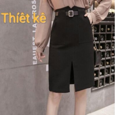 CHÂN VÁY PHOM SUÔNG THIẾT KẾ LƯNG CHỮ V PHÍA TRƯỚC PHỐI TÚI HÀM PHONG CÁCH THANH LỊCH MS 04