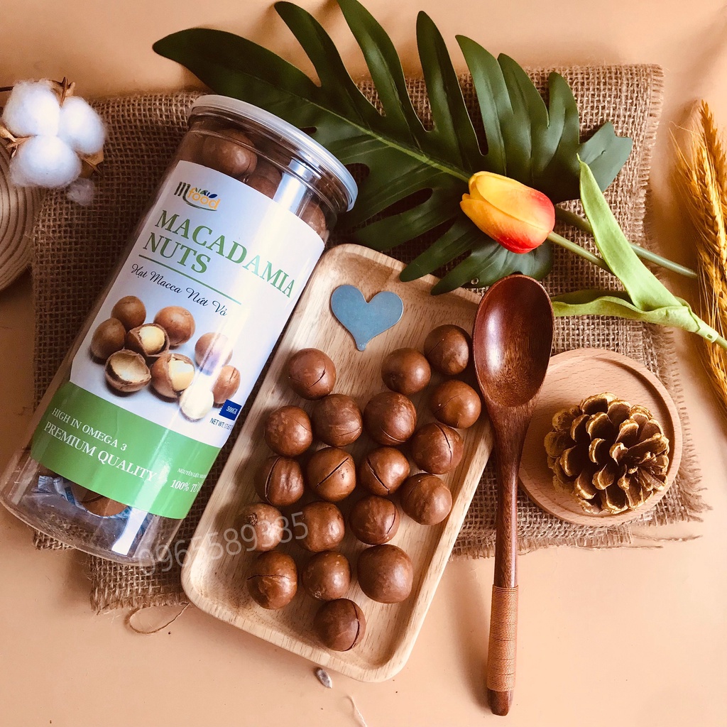 Hạt Macca Nứt vỏ tự nhiên MFOOD nhập khẩu Úc - Hũ 500g