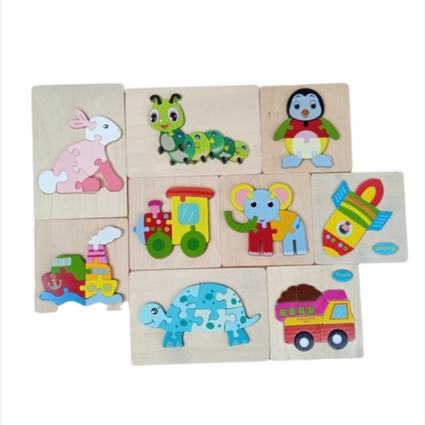 Đồ chơi Gỗ Cho Bé - Tranh Ghép Gỗ Nổi Hình Động Vật 3D Cho Bé nhiều Chủ Đề ( Ảnh thật)