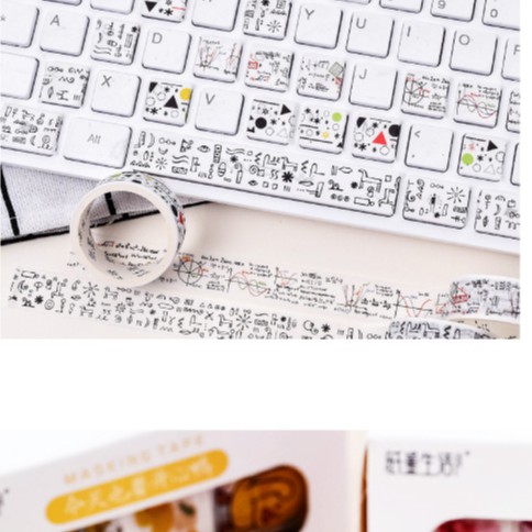 [Mã LIFEBOOK2 giảm 10% đơn 0Đ] Set 6 Cuộn Băng Dính Washi Tape Trang Trí Scrapbook, Planner