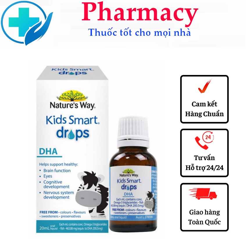 DHA Nature’s Way Kids Smart Drop DHA dạng giọt 20ml - Bổ sung EPA và DHA phát triển trí não cho trẻ nhỏ