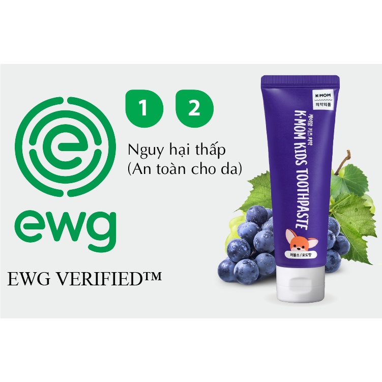 Kem đánh răng trẻ em K-Mom 3-8 tuổ vị nhoi ( 50g )