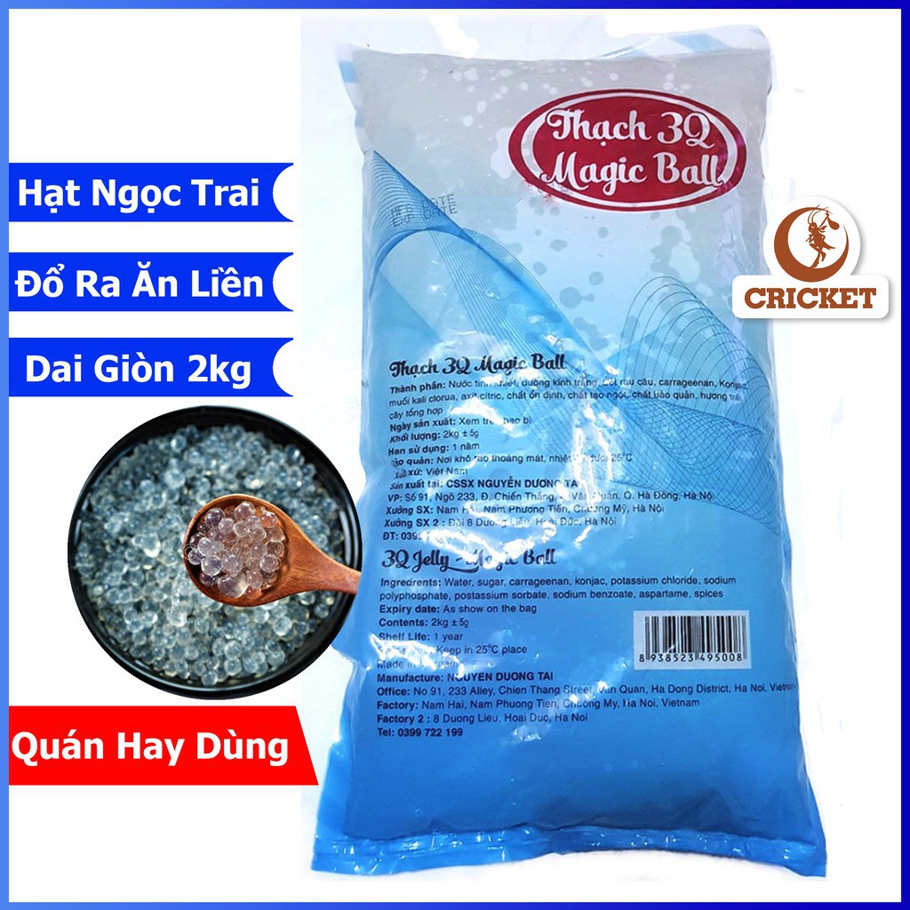 [Mã 159FMCGSALE giảm 8% đơn 500K] Trân Châu 3Q Magic Ball Ngọc Trai Dai Giòn - Trân Châu Ăn Liền Bịch 2Kg