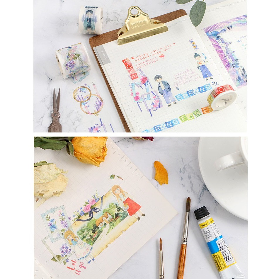 Băng dính washi tape trang trí planner WST125