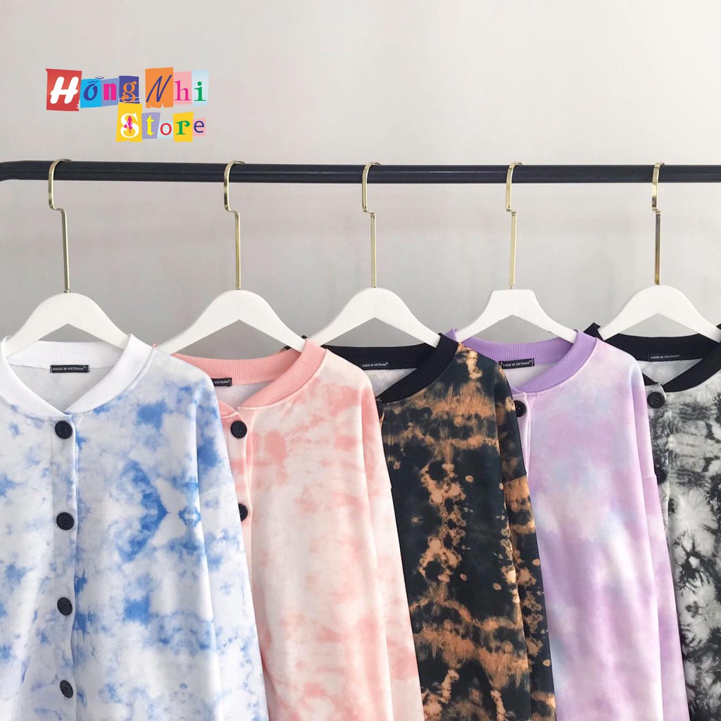 Áo Khoác Cardigan 3D Loang Màu Tím Tie Dye Oversize Ulzzang Unisex Dáng Rộng Nam Nữ - MM