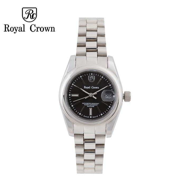 Đồng hồ nữ chính hãng Royal Crown 8706L-SS-BD ( Dây thép vỏ trắng mặt đen )