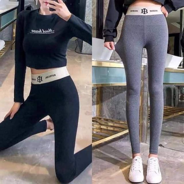 Quần legging len tăm phối cạp sang chảnh