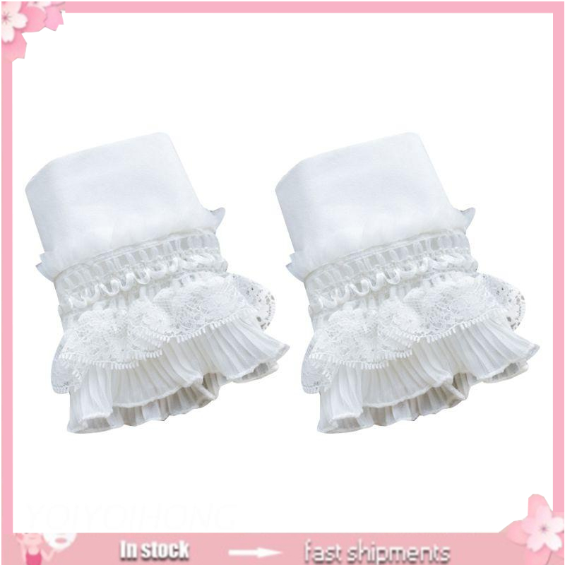 Ống Tay Áo Phồng Phối Ren Giả Nhiều Lớp Phong Cách Công Chúa Cổ Điển Cho Nữ