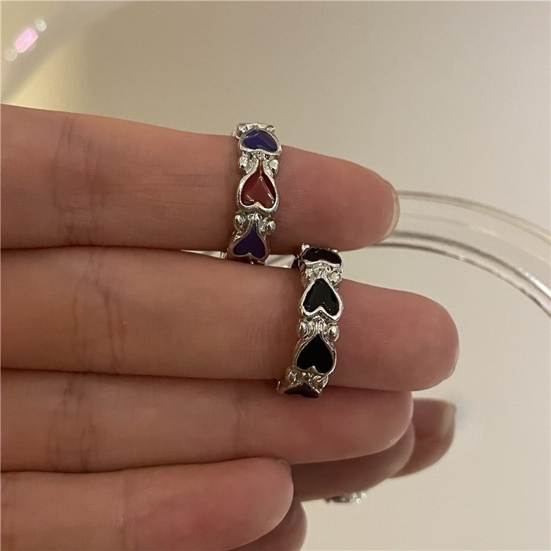 Nhẫn Cặp Đính Đá Quý Hình Trái Tim Cổ Điển Thời Trang