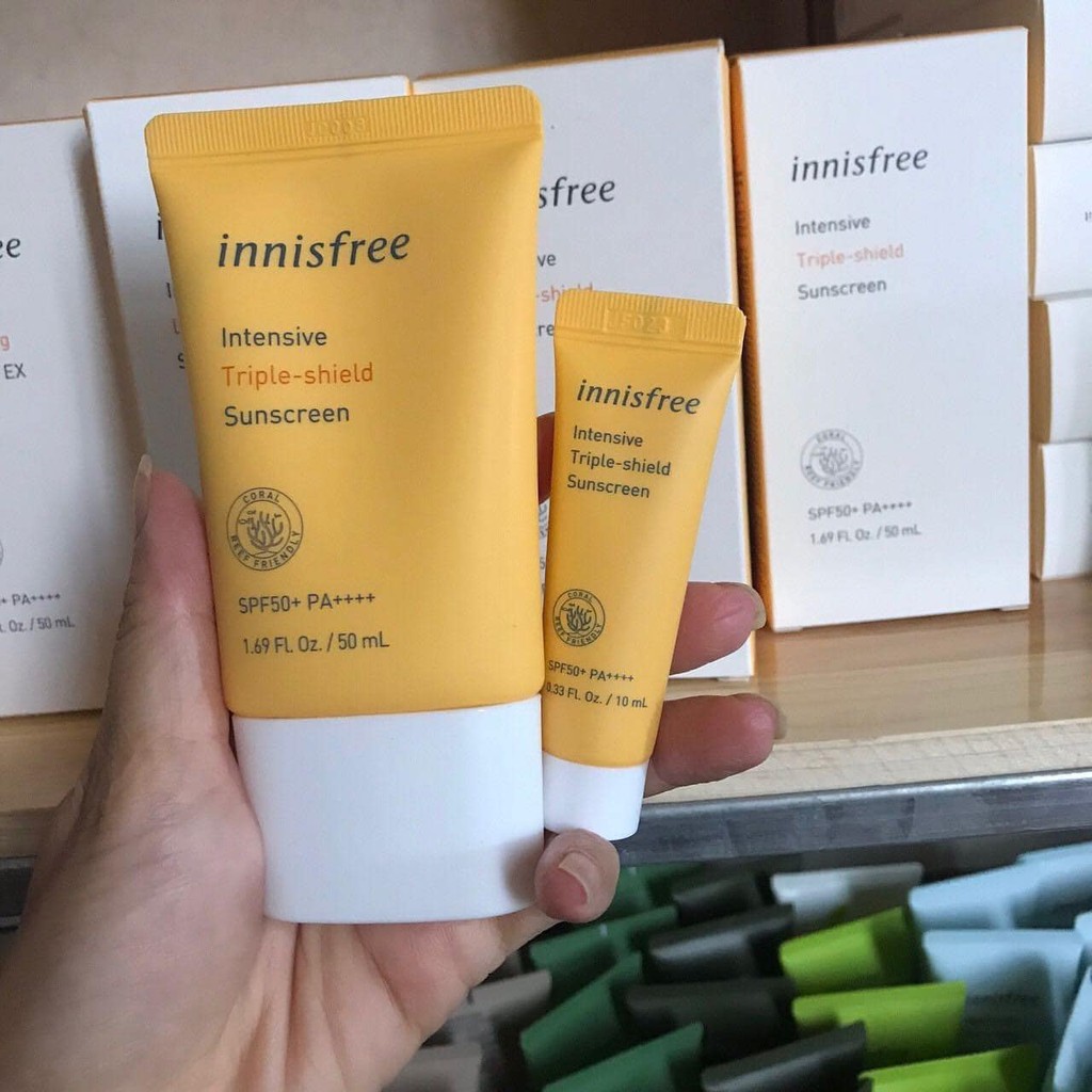 Kem chống nắng Innisfree Intensive Triple Shield Sunscreen SPF50+ PA++++ Mini Size 10ml | BigBuy360 - bigbuy360.vn