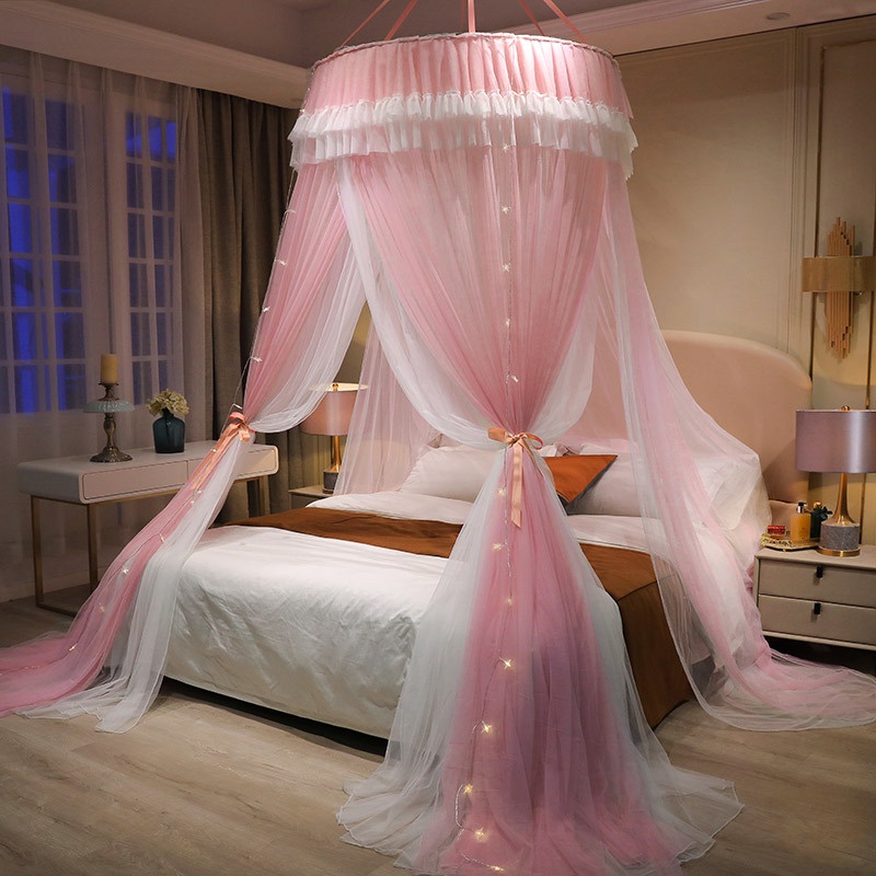 Mùng công chúa cao cấp treo trần, màn khung tròn không khoan tường phòng ngủ đẹp chống muỗi ZO HOME - N4
