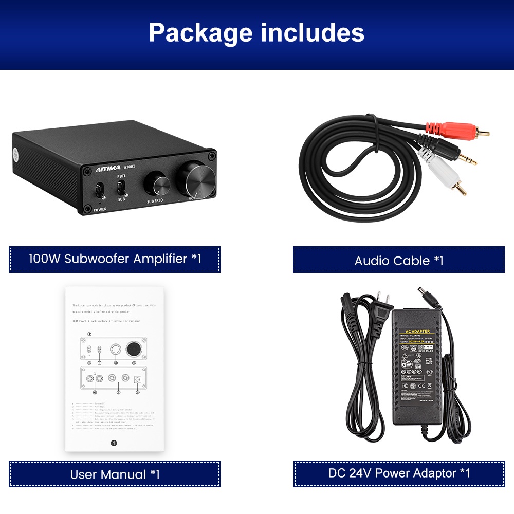 Bộ khuếch đại âm thanh siêu trầm AIYIMA A1001 TPA3116D2 100W