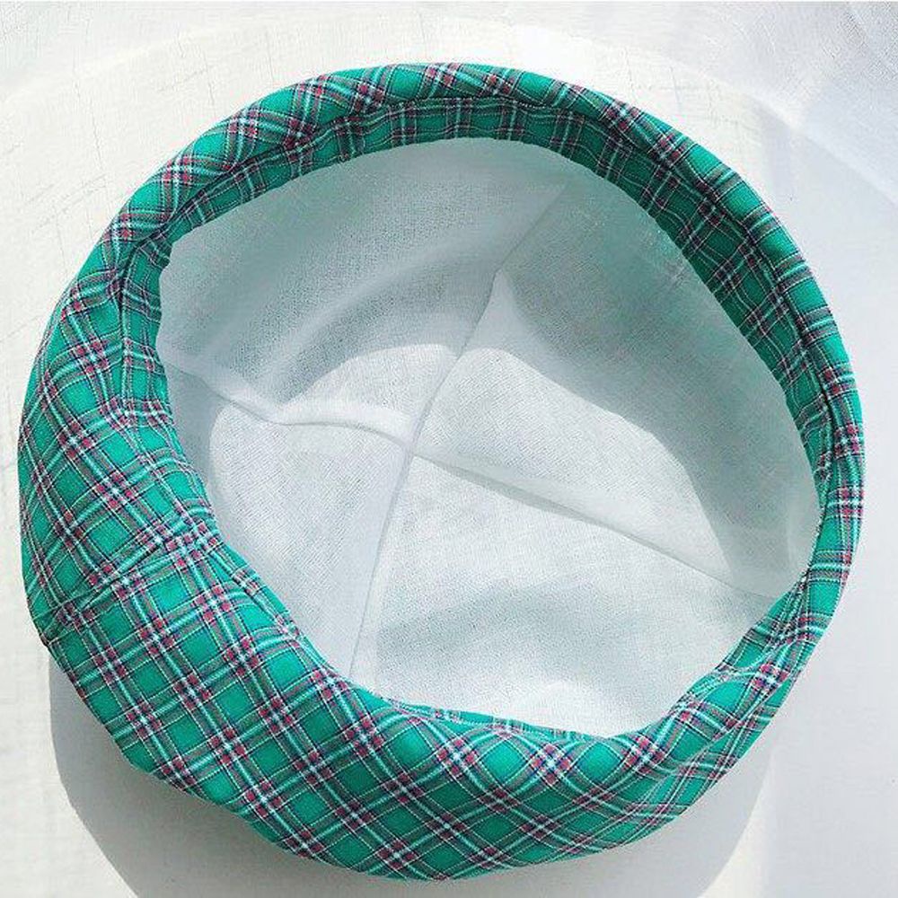 MXMUSTY Mũ nồi cotton kẻ sọc caro cổ điển thoáng khí thời trang mùa thu Hàn Quốc cho nữ