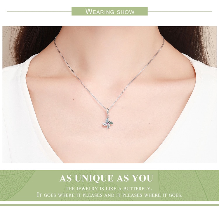 Mặt trang sức Bamoer SCC971 bằng bạc 921 hình chong chóng gió nhiều màu sắc dùng làm trang sức DIY