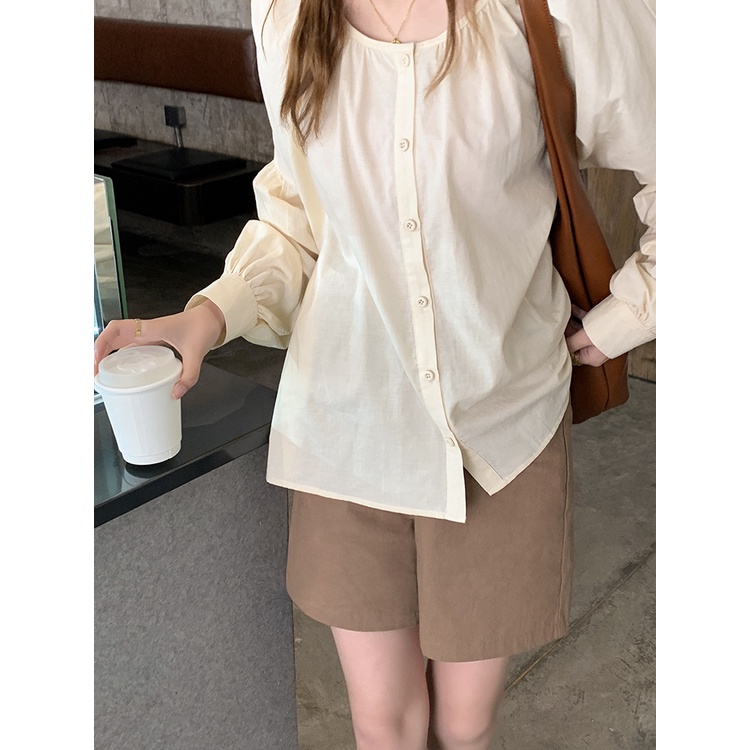 Quần short nữ Lưng cao Màu trơn Form rộng Cao cấp Ulzzang Hàn Quốc Quần sooc đùi nữ Cạp cao Thời trang