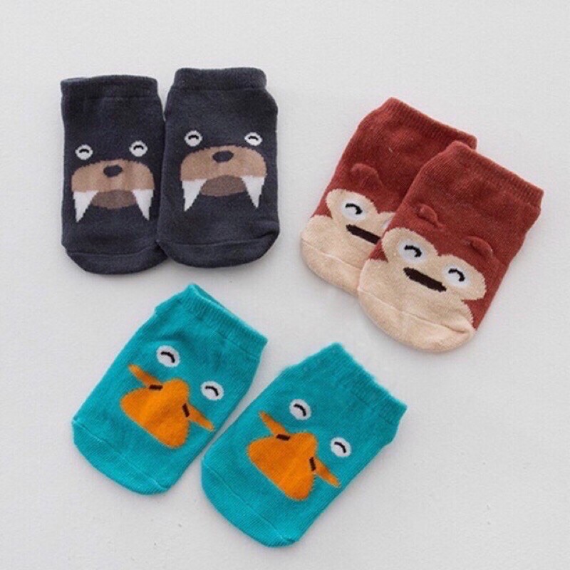 Set 2 đôi Tất kid Hàn chống trơn trượt cho bé BENNIE STORE Vớ chống trơn trượt nhiều hình ngộ nghĩnh
