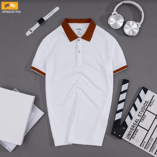 Áo polo cafe nam YODY thấm hút tốt, chống tIa UV hữu hiệu - APM3635 | BigBuy360 - bigbuy360.vn