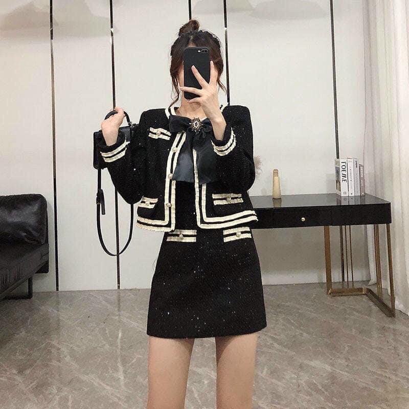 Set dạ cùng tag nơ